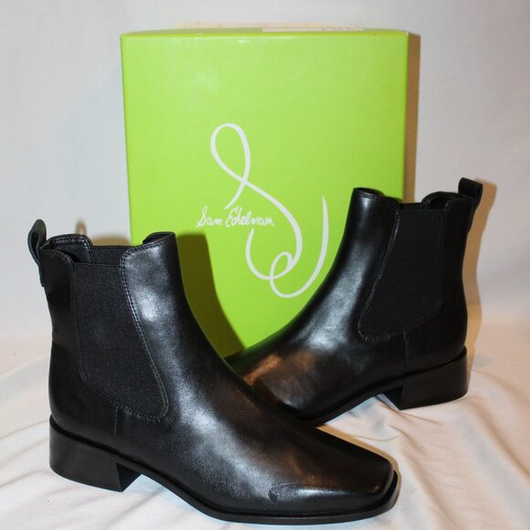 Sam Edelman Shoes - NIB SAM EDELMAN THERLMA LEATHER WOMEN'S‎ ANKLE BOOTS BOOTIES BLACK SZ 8 WIDE